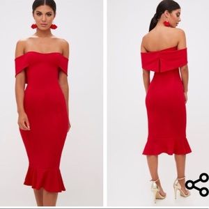 COPY - Red Bardot dress